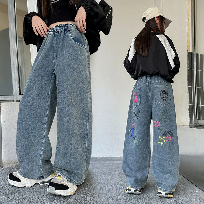 Girls Jeans Spring/Autumn Teenagers Straight Pants Blue Casual School Kids Wide-leg Trousers Children Clothing 10 12 14 Years
Girls Jeans Spring/Autumn Teenagers Straight Pants Blue Casual School Kids Wide-leg Trousers Children Clothing 10 12 14 Years