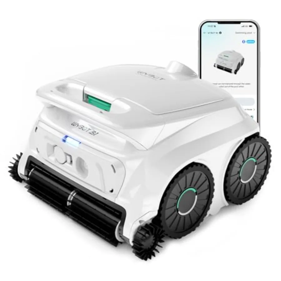 B1 Robotic Pool Cleaner for inground above ground pools, ABS plastic, white and green, floor and wall cleaning with smart navig
B1 Robotic Pool Cleaner for inground above ground pools, ABS plastic, white and green, floor and wall cleaning with smart navig