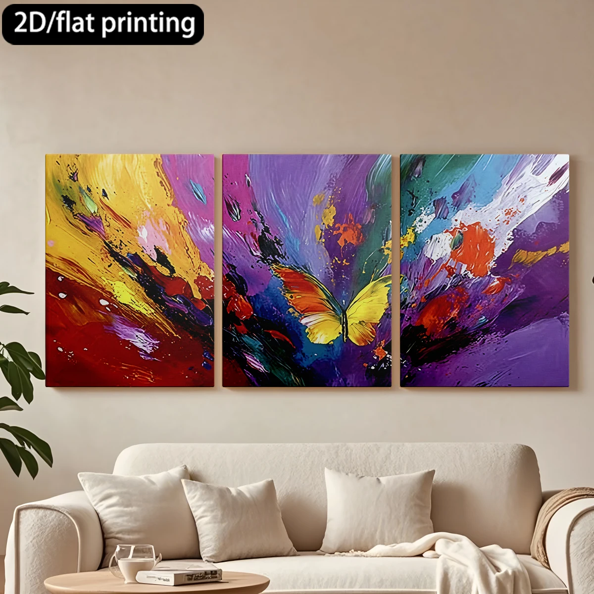 Three-panel decorative canvas paintingButterfly, explosions of color, abstract art.
Three-panel decorative canvas paintingButterfly, explosions of color, abstract art.