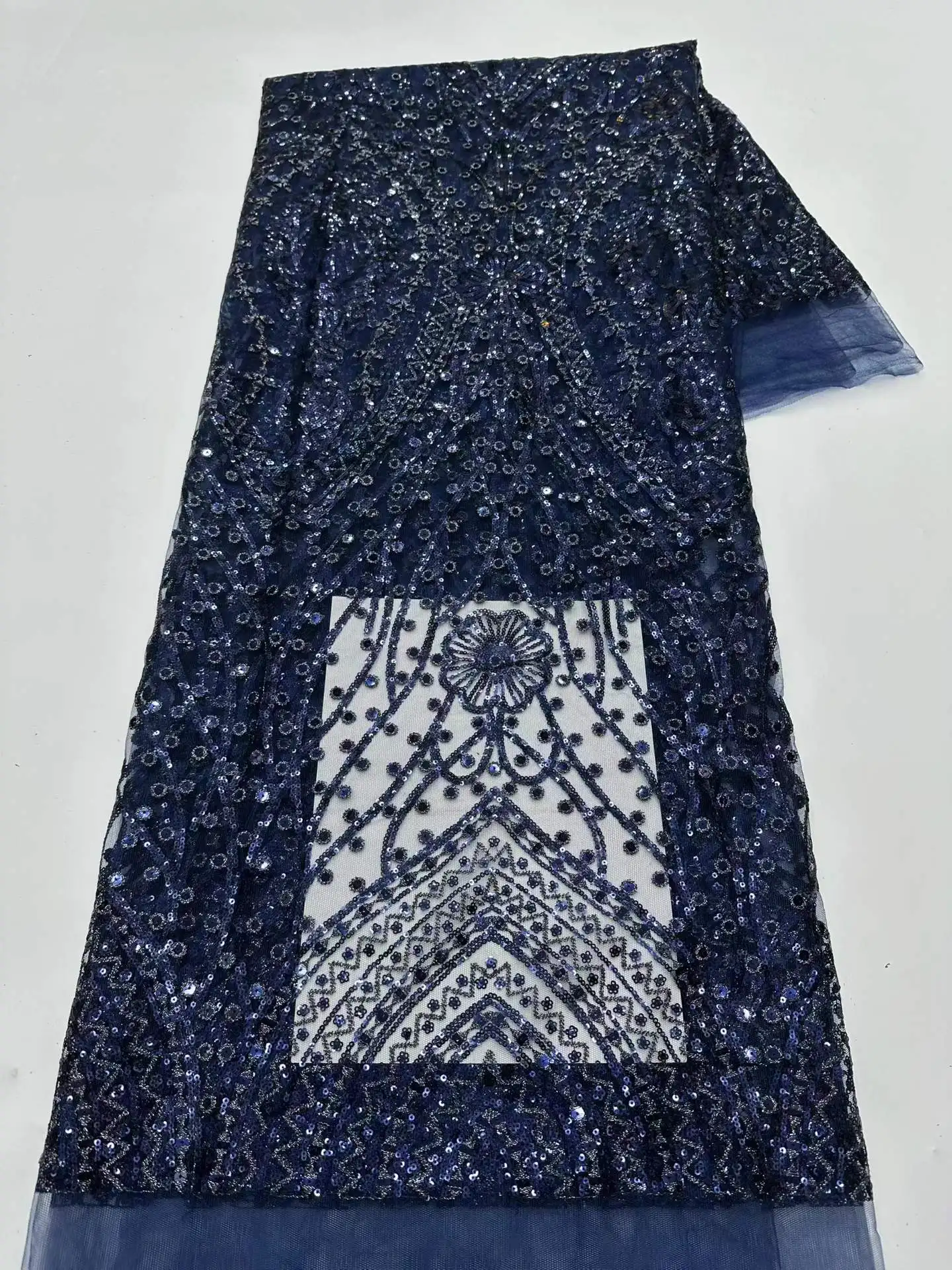 Madison African French Sequins Lace Fabrics 2026 High Quality Tulle Lace 5 Yards Nigerian Embroidered Dress Material For Party
Madison African French Sequins Lace Fabrics 2026 High Quality Tulle Lace 5 Yards Nigerian Embroidered Dress Material For Party