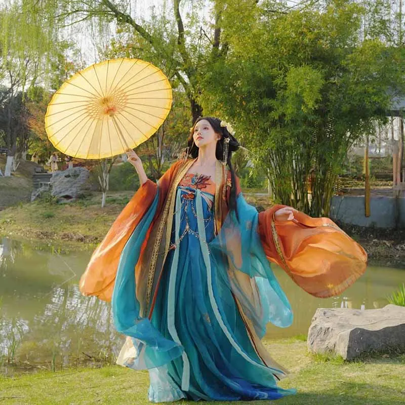 Chinese Vintage Blue&Orange Hanfu Suits Female Halloween Carnival Cosplay Costume 2026 new spring style Tang hanfu Suits
Chinese Vintage Blue&Orange Hanfu Suits Female Halloween Carnival Cosplay Costume 2026 new spring style Tang hanfu Suits