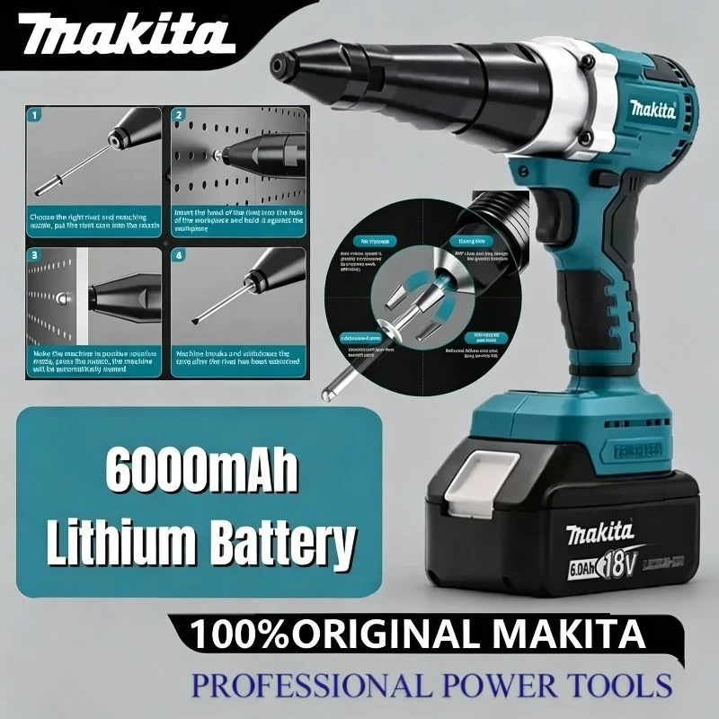 Makita Brushless Electric Rivet Gun LED Cordless Rivet Nut Gun Automatic Riveting Tool For Makita 18V Battery Power Tool
Makita Brushless Electric Rivet Gun LED Cordless Rivet Nut Gun Automatic Riveting Tool For Makita 18V Battery Power Tool