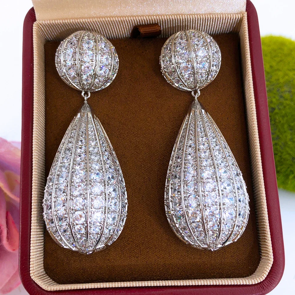 Missvikki New Big Pendant Earring For Women Full Shiny Micro CZ Cubic Zircon Famous Luxury Charm Dubai Wedding Bohemia Earrings
Missvikki New Big Pendant Earring For Women Full Shiny Micro CZ Cubic Zircon Famous Luxury Charm Dubai Wedding Bohemia Earrings