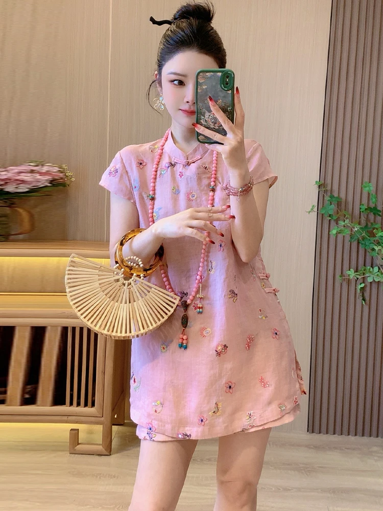 Повседневный женский комплект ort Sve с вышивкой, летний тренд, новые китайские брюки из двух предметов, модная одежда для отдыха
Повседневный женский комплект ort Sve с вышивкой, летний тренд, новые китайские брюки из двух предметов, модная одежда для отдыха