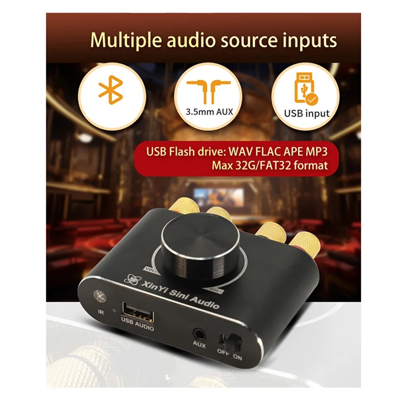 X15H 15WX2 Stereo Digital Power Audio AMP Amplificador Theater Remote Control HIFI 5.1 Bluetooth Amplifier Board-Y41A
X15H 15WX2 Stereo Digital Power Audio AMP Amplificador Theater Remote Control HIFI 5.1 Bluetooth Amplifier Board-Y41A