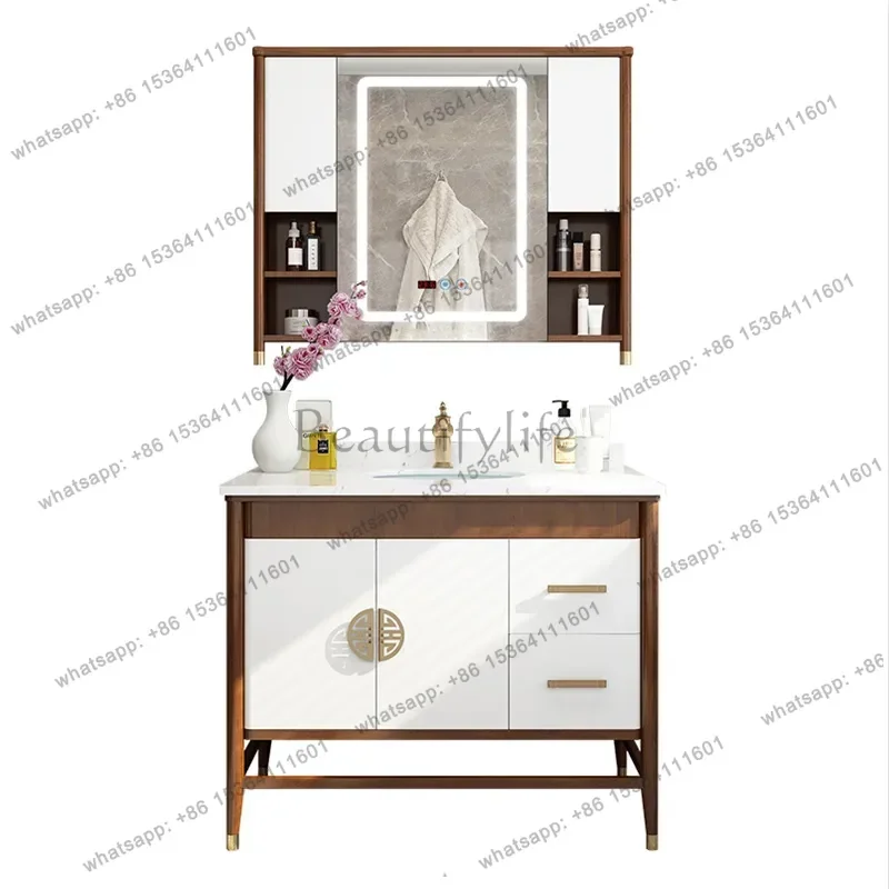 New Chinese bathroom cabinet combination solid wood floor-to-ceiling toilet washbasin washbasin
New Chinese bathroom cabinet combination solid wood floor-to-ceiling toilet washbasin washbasin