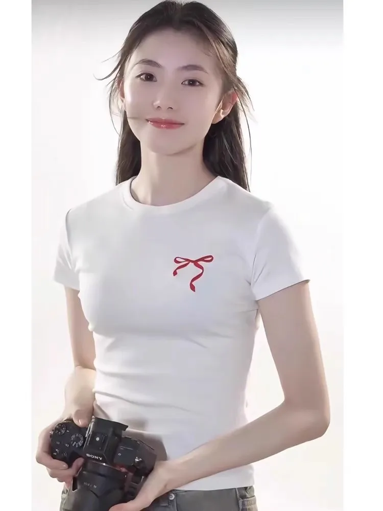 EXJR White Short Sleeve T-Shirt Knot Print Regular Fit Summer Fashion Women's round Neck Top Creative Crossbody Bag
EXJR White Short Sleeve T-Shirt Knot Print Regular Fit Summer Fashion Women's round Neck Top Creative Crossbody Bag