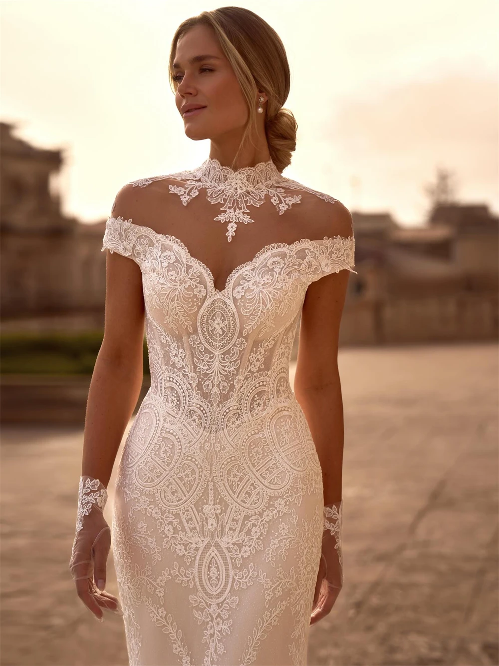 Customized Elegant White Lace Wedding Dress Classic V-neck Off the Shoulder Bridal Gowns Soft Mermaid Court Train Robe de mariée
Customized Elegant White Lace Wedding Dress Classic V-neck Off the Shoulder Bridal Gowns Soft Mermaid Court Train Robe de mariée