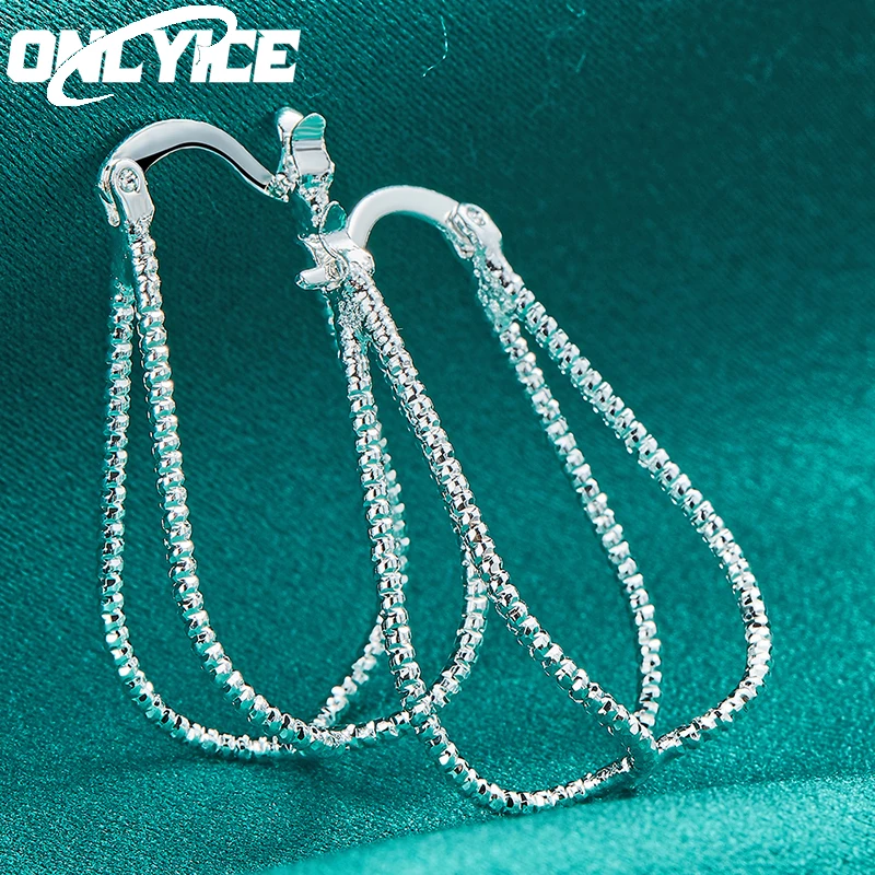 Fine 925 Sterling Silver Earring For Women Double Line Cross Hoop Earrings Fashion Original Designer Wedding Party Jewelry Gift
Fine 925 Sterling Silver Earring For Women Double Line Cross Hoop Earrings Fashion Original Designer Wedding Party Jewelry Gift