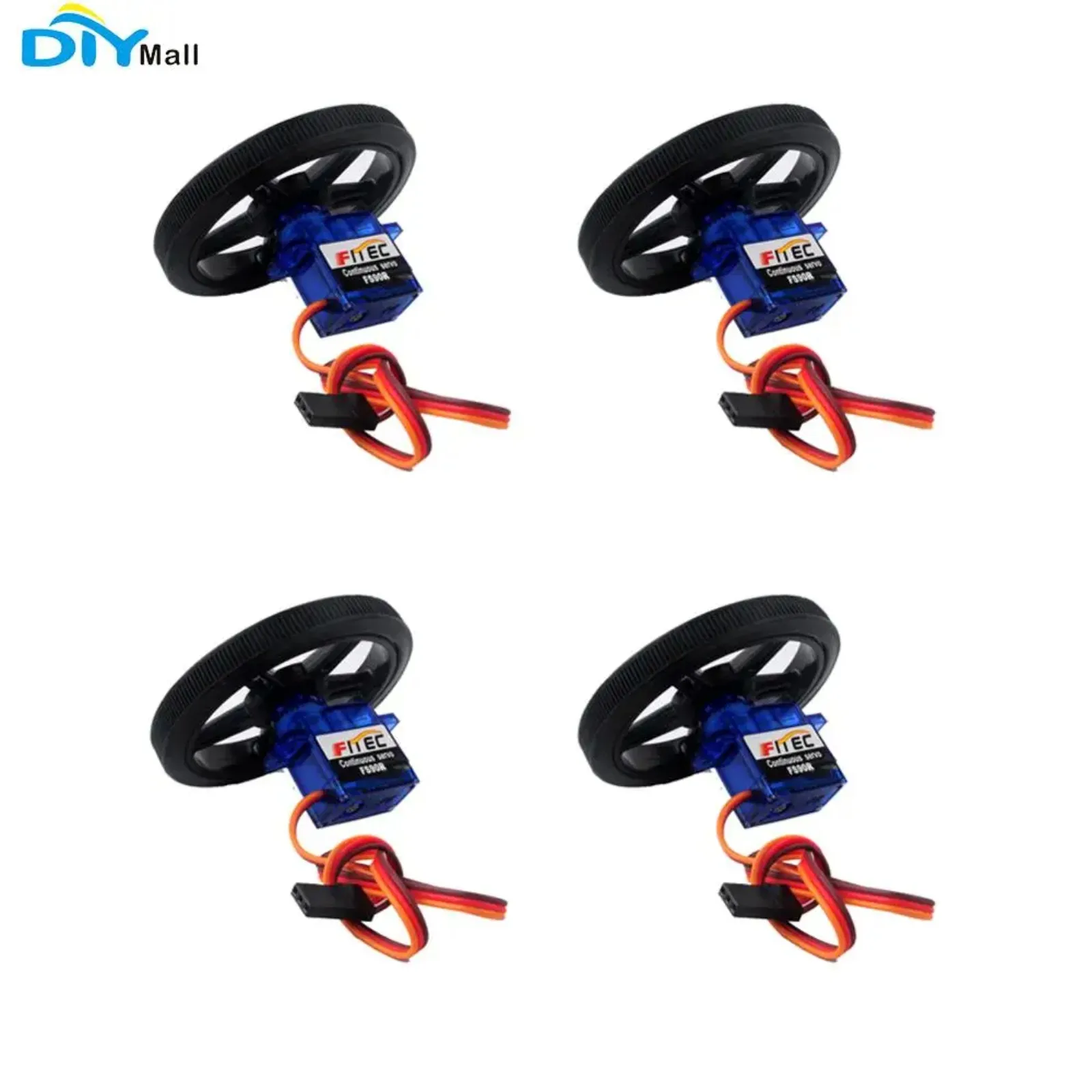DIYmall 4pcs Feetech FS90R 360 Degree Continuous Rotation Micro RC Servo 6V 1.5KG with Wheel
DIYmall 4pcs Feetech FS90R 360 Degree Continuous Rotation Micro RC Servo 6V 1.5KG with Wheel