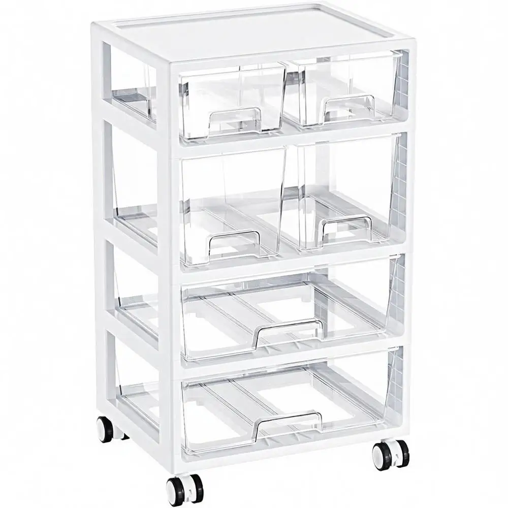 Plastic 4 Tier Storage Organizer with Wheels, Desk Supplies, Art Crafts, Under Desk Storage, Office, Bathroom, Drawer, Clear, 1
Plastic 4 Tier Storage Organizer with Wheels, Desk Supplies, Art Crafts, Under Desk Storage, Office, Bathroom, Drawer, Clear, 1
