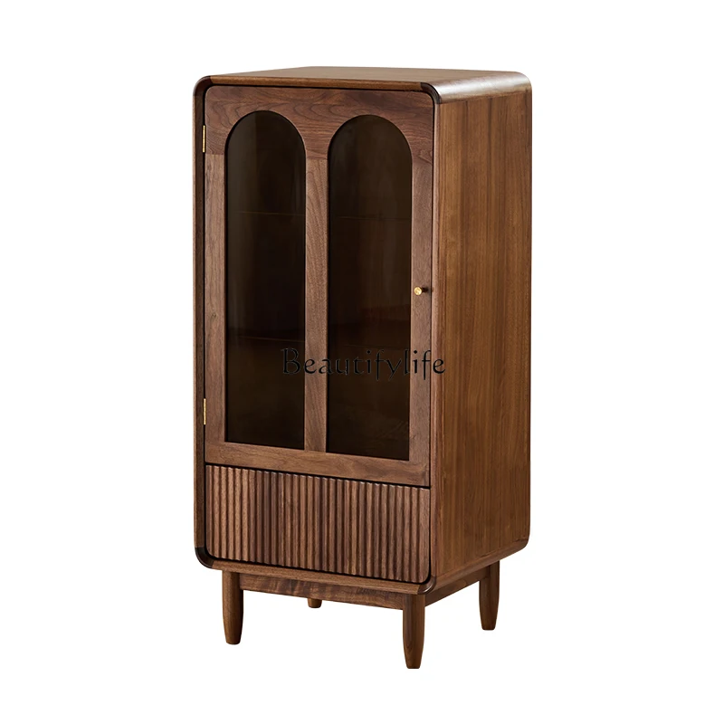 French black walnut solid wood wine cabinet light luxury storage cabinet next to the sofa
French black walnut solid wood wine cabinet light luxury storage cabinet next to the sofa