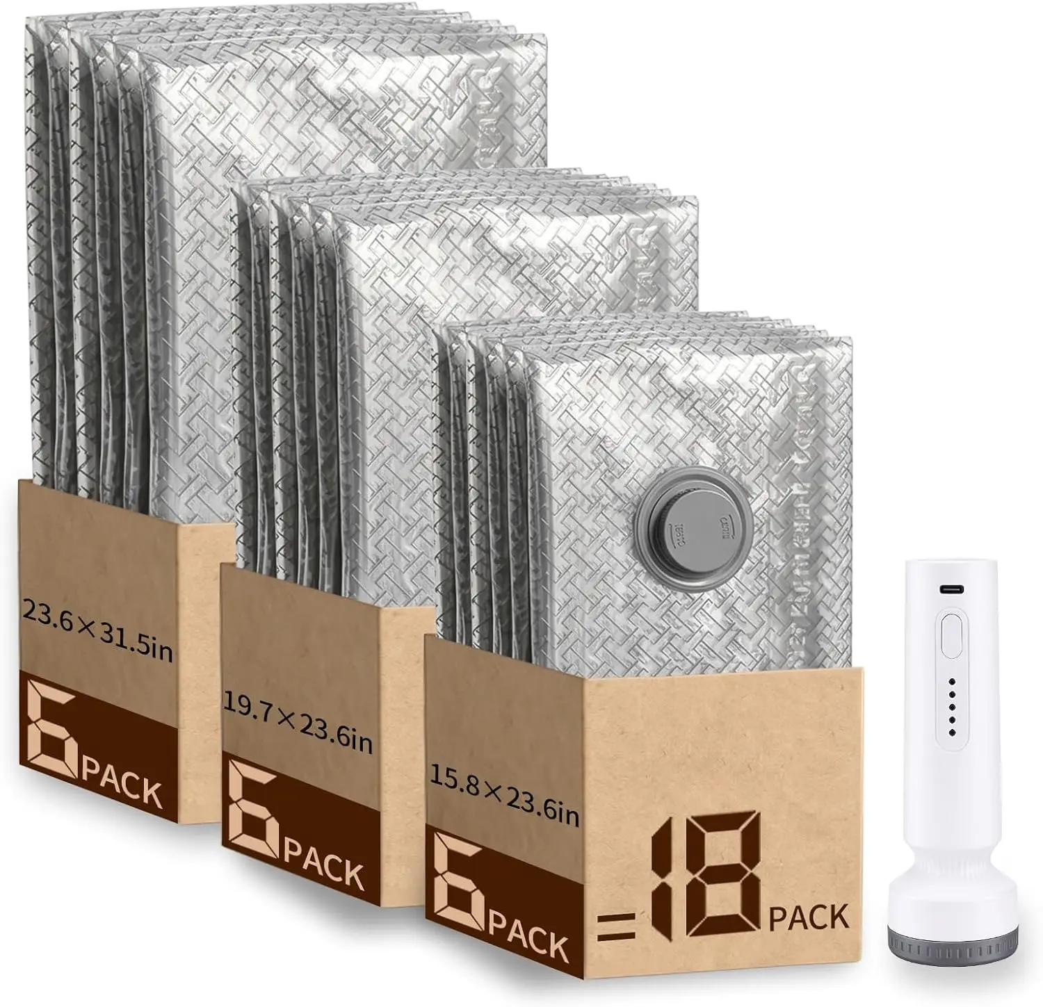 Pack More Travel Vacuum Compression Bags Rechargeable Pump 18 Space Saver Clothes Blankets Bedding
Pack More Travel Vacuum Compression Bags Rechargeable Pump 18 Space Saver Clothes Blankets Bedding