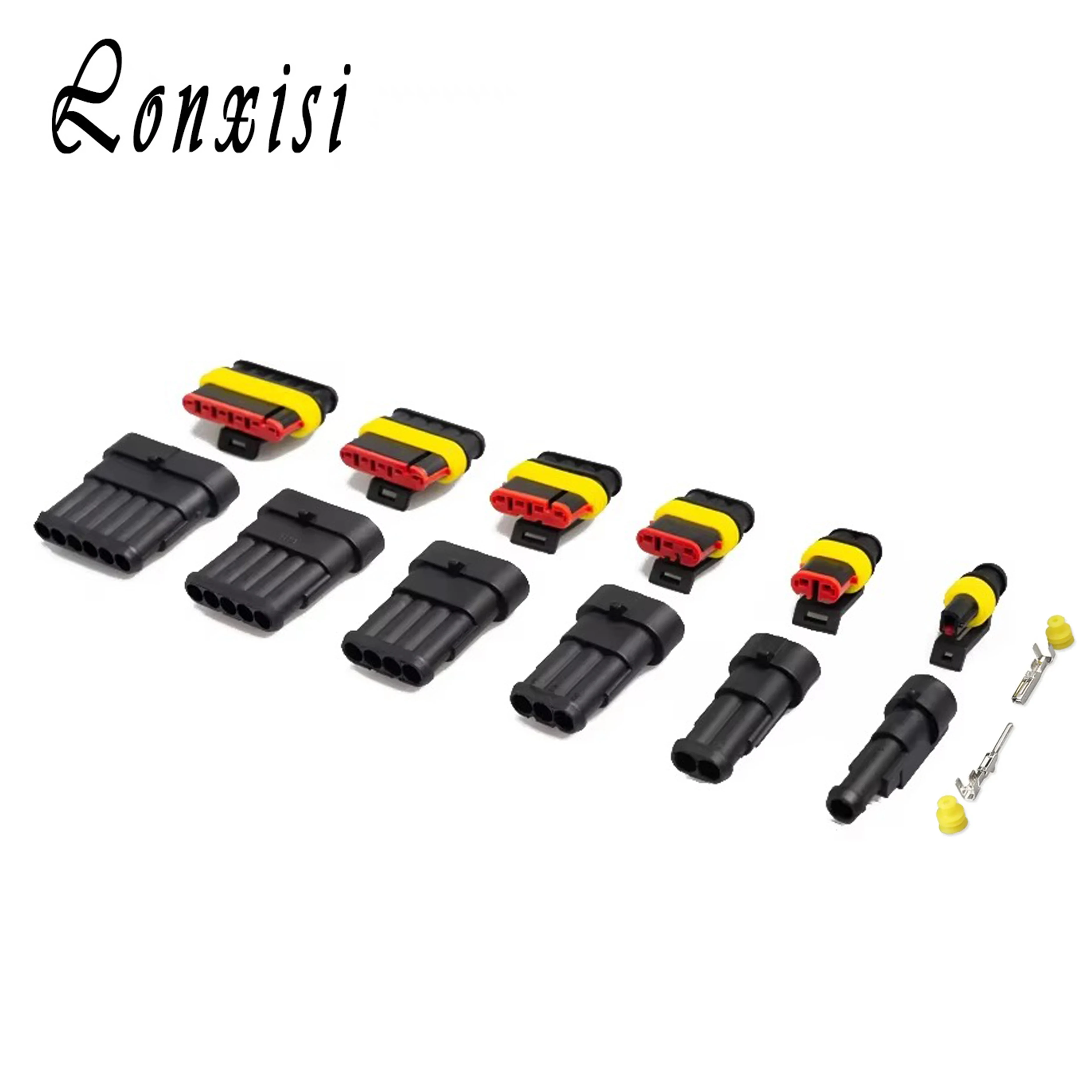 1 Set 1 2 3 4 5 6 Pin Super Seal AMP Automotive Black Waterproof Electrical Connector For Car Xenon Lamp Male And Female Plug
1 Set 1 2 3 4 5 6 Pin Super Seal AMP Automotive Black Waterproof Electrical Connector For Car Xenon Lamp Male And Female Plug