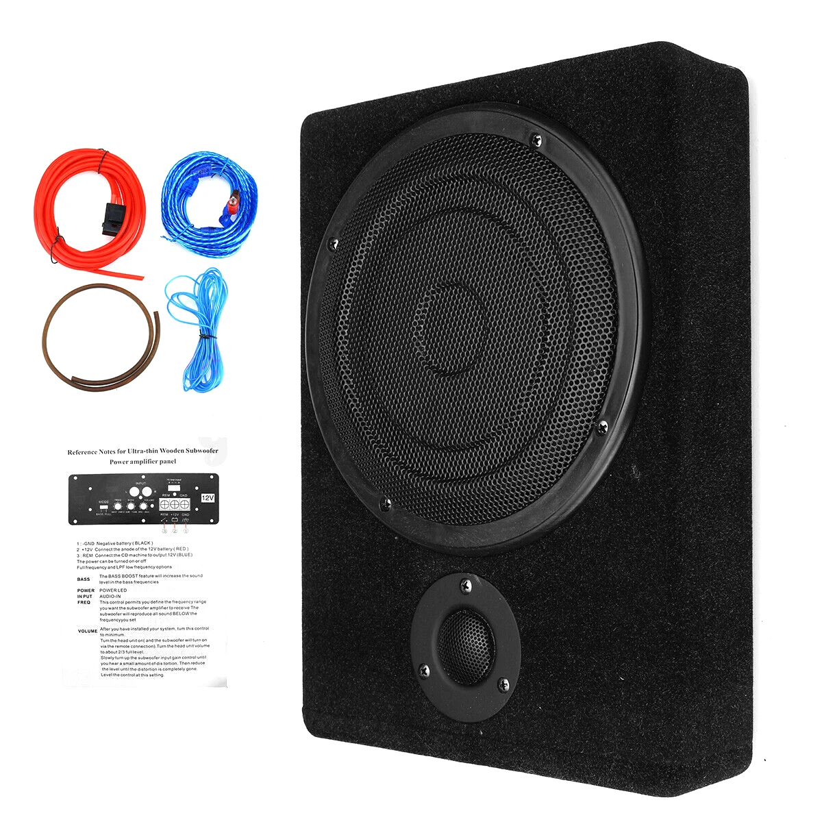 8" 600W Audio Amplifier Subwoofer Bass Speaker Kit Ultra Slim Under Seat Active Powered Car/Truck Stereo Bass Speaker Kit
8" 600W Audio Amplifier Subwoofer Bass Speaker Kit Ultra Slim Under Seat Active Powered Car/Truck Stereo Bass Speaker Kit