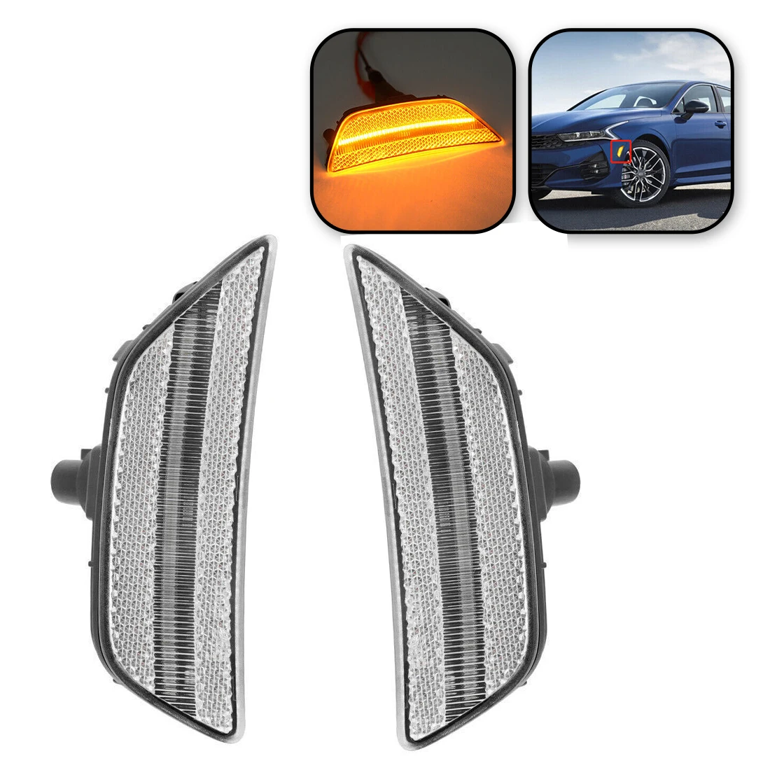 1 Pair Transparent Lens Front Bumper Fender Side Marker Turn Signal Light 12V Fit for Kia K5 2024 2023 2022 2021
1 Pair Transparent Lens Front Bumper Fender Side Marker Turn Signal Light 12V Fit for Kia K5 2024 2023 2022 2021