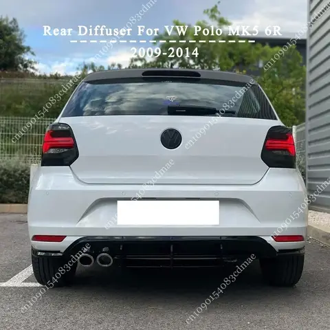 Rear Bumper Diffuser Lip For Volkswagen Polo MK5 6R 2009-2014 Splitters Spoiler Chassis Protector Body Kit Tuning Accessories