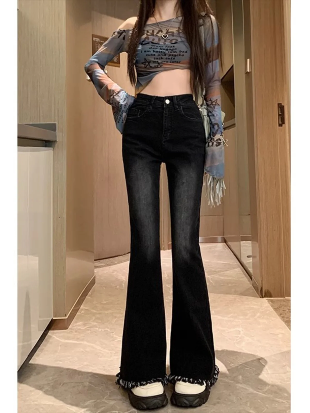High Waist Flared Jeans Women's Autumn Large Size Bootcut Denim Pants Vintage Slimming Versatile Long Trousers Winter Faion
High Waist Flared Jeans Women's Autumn Large Size Bootcut Denim Pants Vintage Slimming Versatile Long Trousers Winter Faion