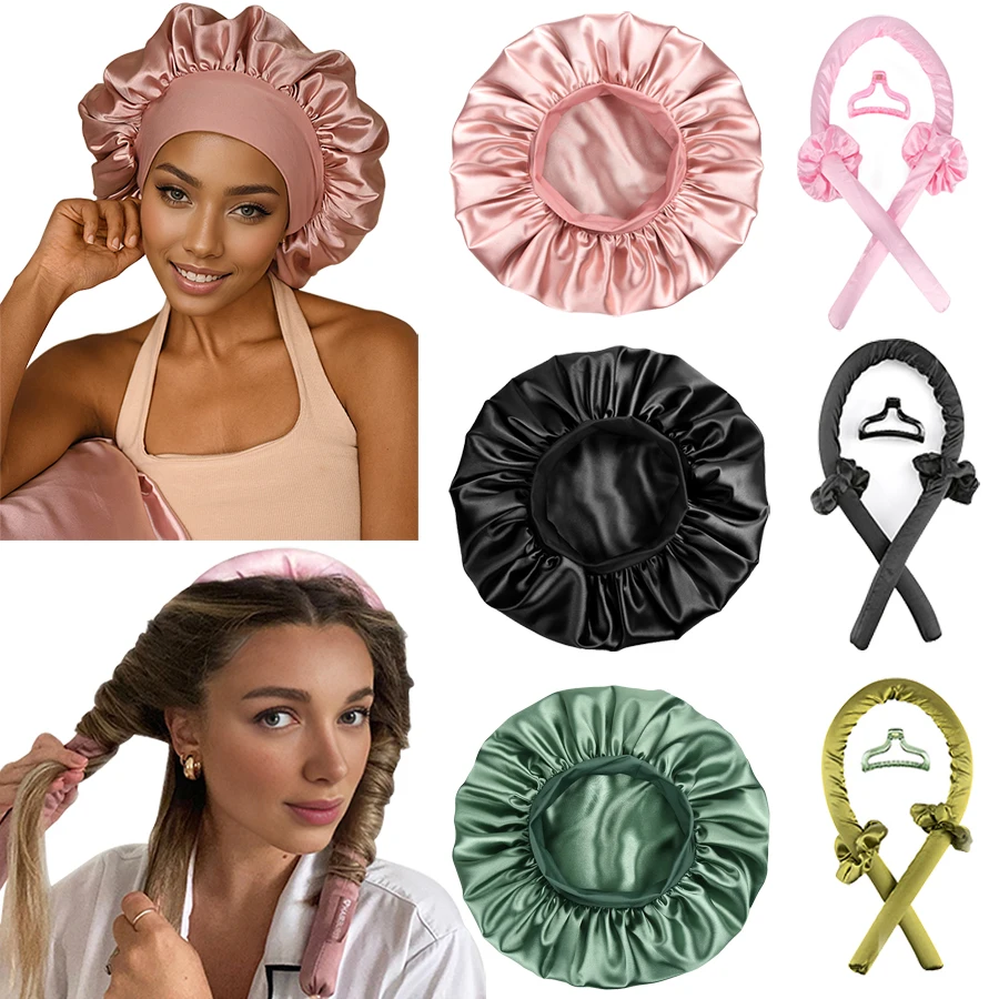 Ellitina 5PCS Heatless Curling Set & Satin Sleep Cap|0-Heat Beach Waves, Adjustable Silk-Edge Headwrap,Natural/Curly Hair
Ellitina 5PCS Heatless Curling Set & Satin Sleep Cap|0-Heat Beach Waves, Adjustable Silk-Edge Headwrap,Natural/Curly Hair
