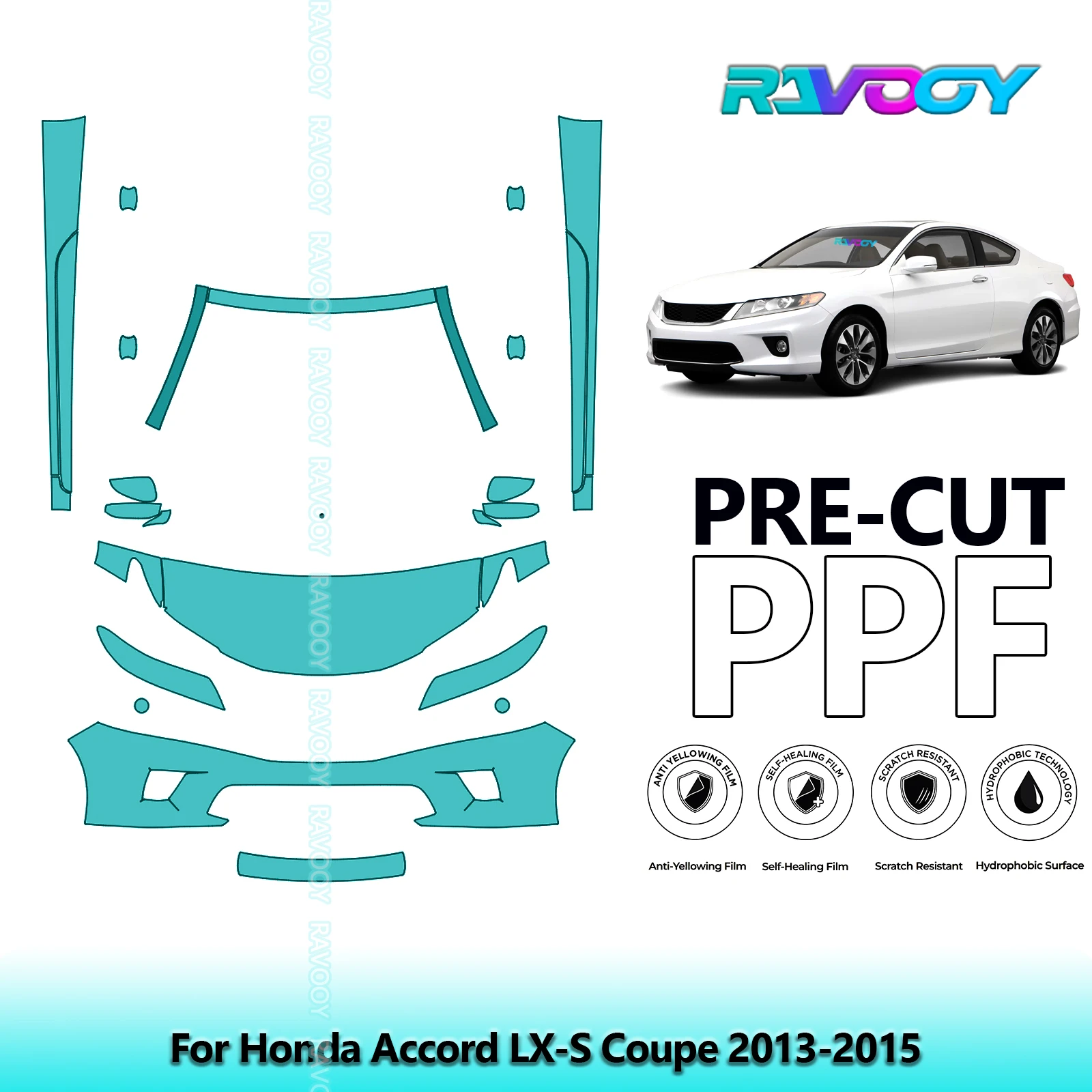 8.5Mil Precut Paint Protection Film PPF Clear Bra Front Kit+Rockers For Honda Accord LX-S Coupe 2013-2015
8.5Mil Precut Paint Protection Film PPF Clear Bra Front Kit+Rockers For Honda Accord LX-S Coupe 2013-2015