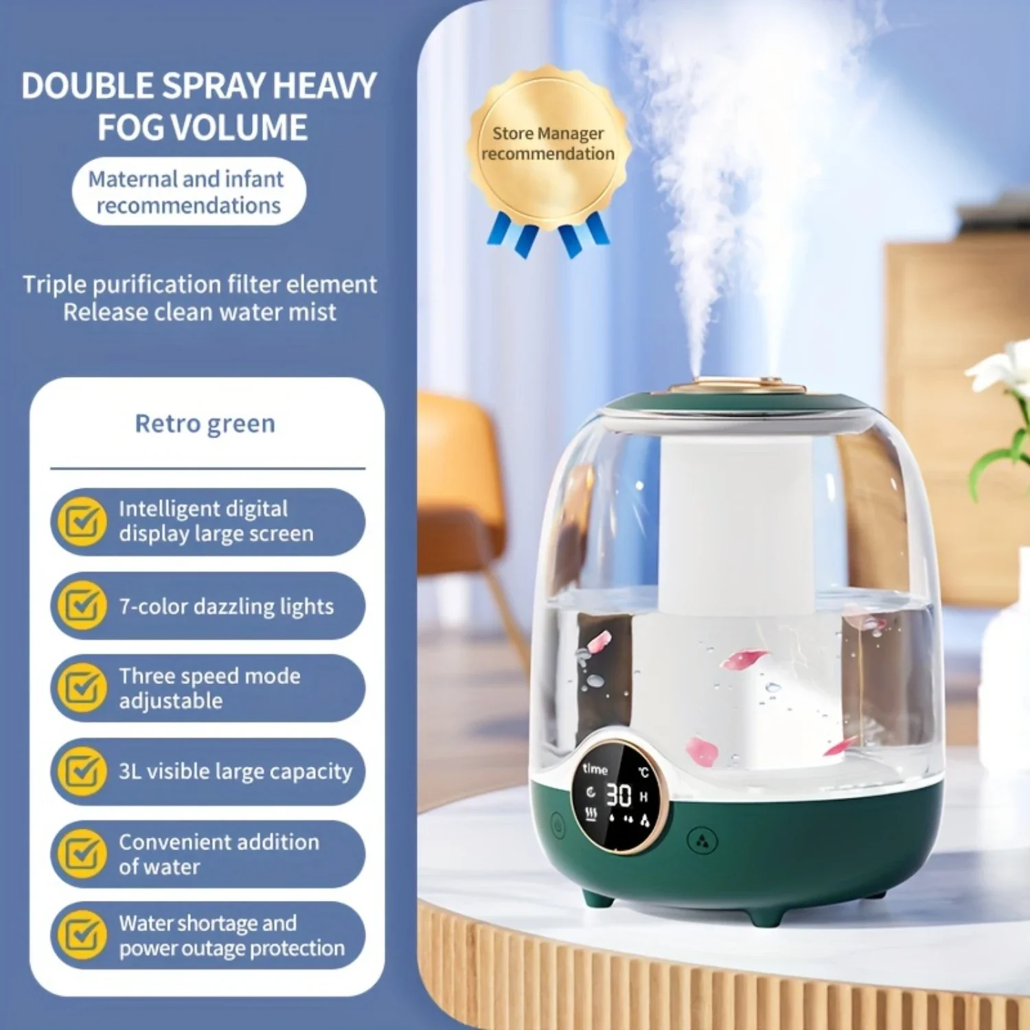 Humidifier Heavy Fog Household Quiet Bedroom Air New Desktop Spray Humidifier Household Soft Sound Bedroom, Indoor Office Deskto
Humidifier Heavy Fog Household Quiet Bedroom Air New Desktop Spray Humidifier Household Soft Sound Bedroom, Indoor Office Deskto