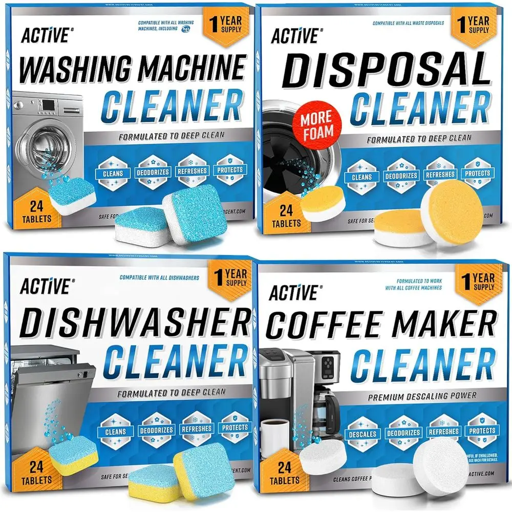 96-Count Dishwasher, Washer, Disposer & Coffee Maker Cleaning Tablets - 1-Year Supply for Deep Cleaning and Freshening Appliance
96-Count Dishwasher, Washer, Disposer & Coffee Maker Cleaning Tablets - 1-Year Supply for Deep Cleaning and Freshening Appliance