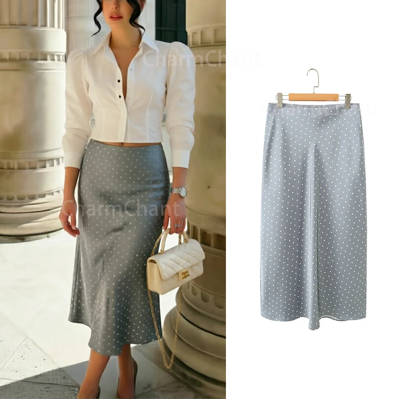 CHARMCHANT Polka Dot Midi Skirt For Women High Waisted Satin Slip Skirt Vintage A-Line Bias Cut Flowy Skirt Office Summer 2026
CHARMCHANT Polka Dot Midi Skirt For Women High Waisted Satin Slip Skirt Vintage A-Line Bias Cut Flowy Skirt Office Summer 2026