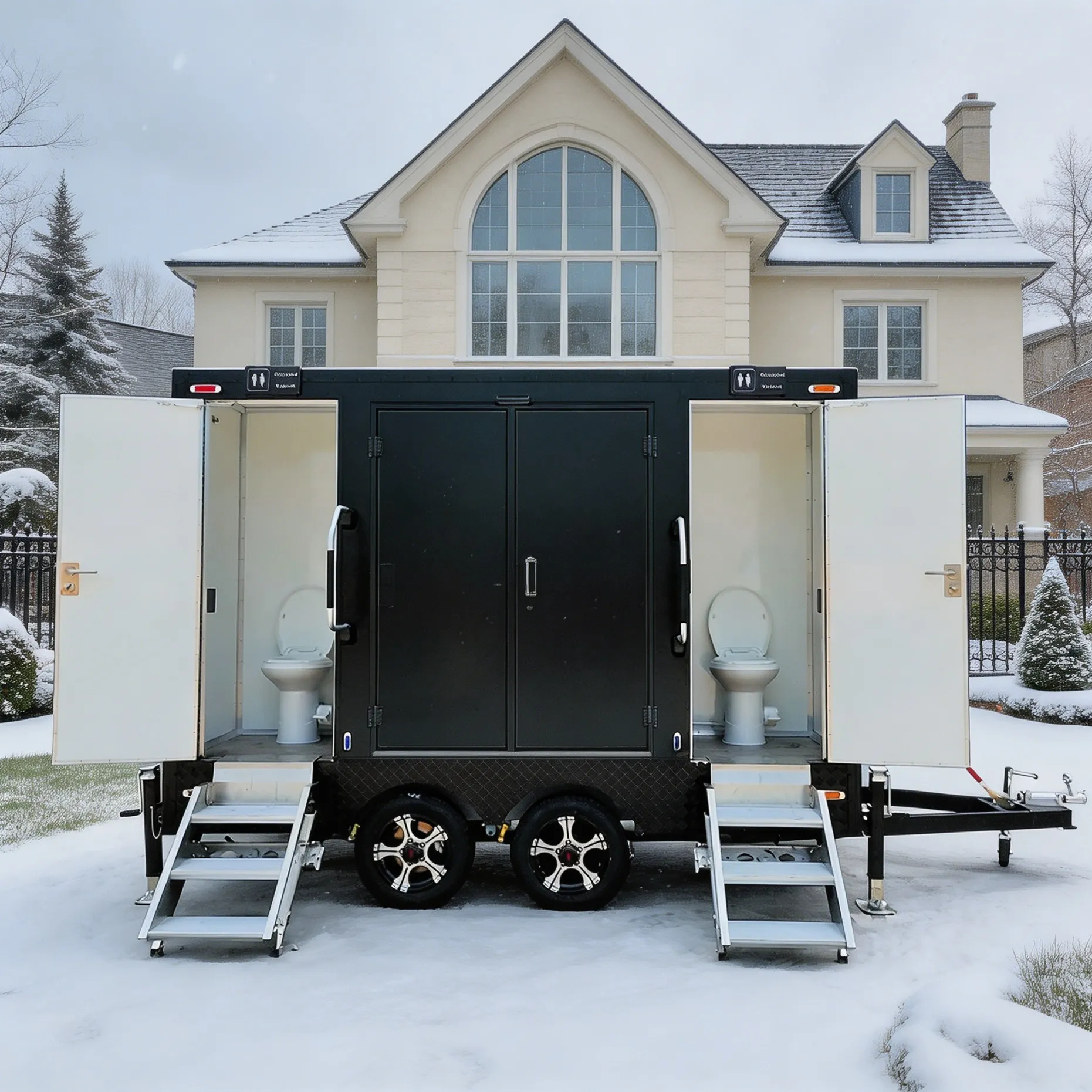 Wholesale Outdoor Mobile Toilet Trailer Portable Bathroom Trailer 2-Station Luxury Portable Restroom Trailer for Wedding
Wholesale Outdoor Mobile Toilet Trailer Portable Bathroom Trailer 2-Station Luxury Portable Restroom Trailer for Wedding