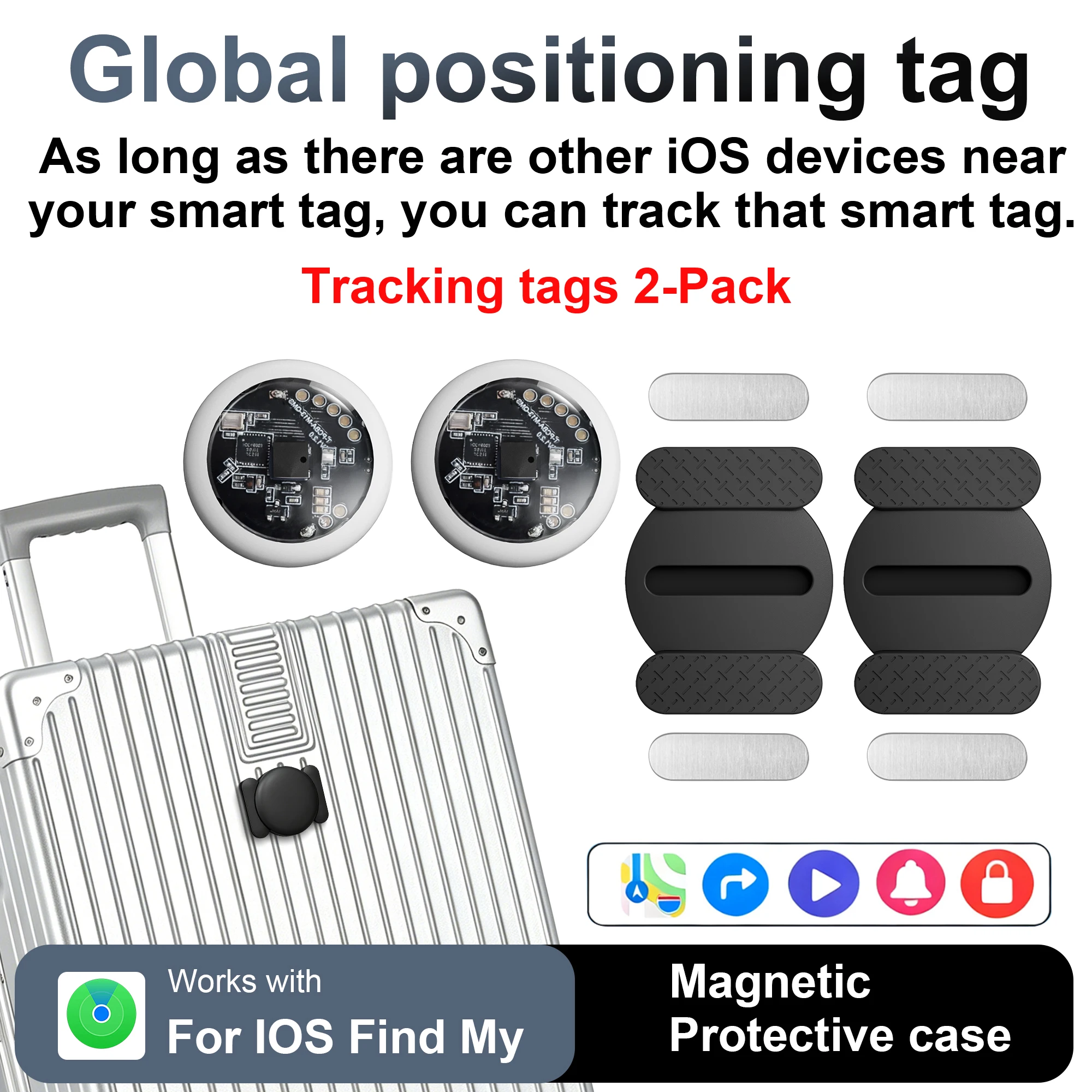 2-Pack Tracker Set: Strong Magnetic Vehicle Tracking & Anti-Loss Locator — Compatible with the iOS "Find My" App
2-Pack Tracker Set: Strong Magnetic Vehicle Tracking & Anti-Loss Locator — Compatible with the iOS "Find My" App