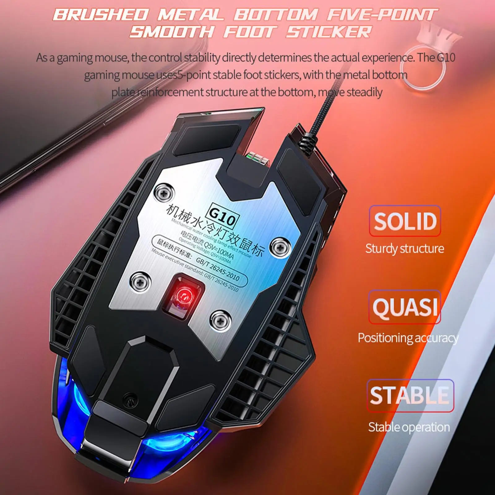 Игровая мышь G10, проводная, с динамической подсветкой, оптическая, с выдвижным кабелем, для ПК
Игровая мышь G10, проводная, с динамической подсветкой, оптическая, с выдвижным кабелем, для ПК