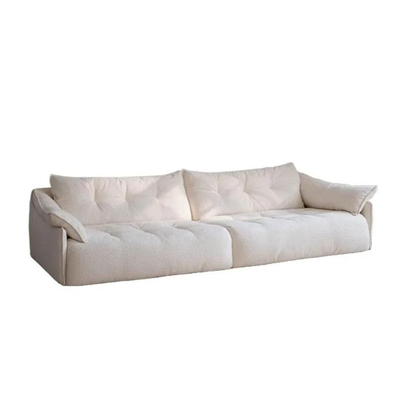 Cream style mousse sofa cloud fabric lazy straight row lamb wool modern living room high backrest large apartment sofa
Cream style mousse sofa cloud fabric lazy straight row lamb wool modern living room high backrest large apartment sofa