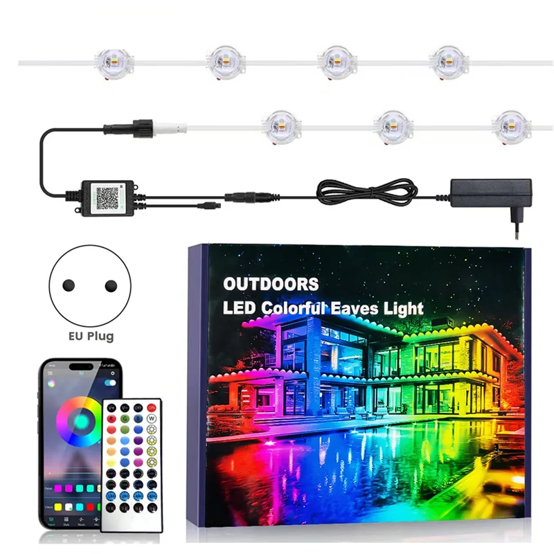 A07F-Permanent Outdoor Eaves LED Lights Waterproof APP Control RGB String Lights For Christmas Decorations EU Plug
A07F-Permanent Outdoor Eaves LED Lights Waterproof APP Control RGB String Lights For Christmas Decorations EU Plug