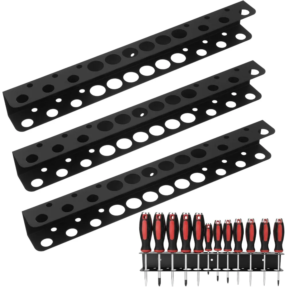 3 Pack Wall Mount Tool Rack 15 Inch Heavy Duty Alloy Storage for Screwdrivers Hammer Pliers Garage Workshop
3 Pack Wall Mount Tool Rack 15 Inch Heavy Duty Alloy Storage for Screwdrivers Hammer Pliers Garage Workshop