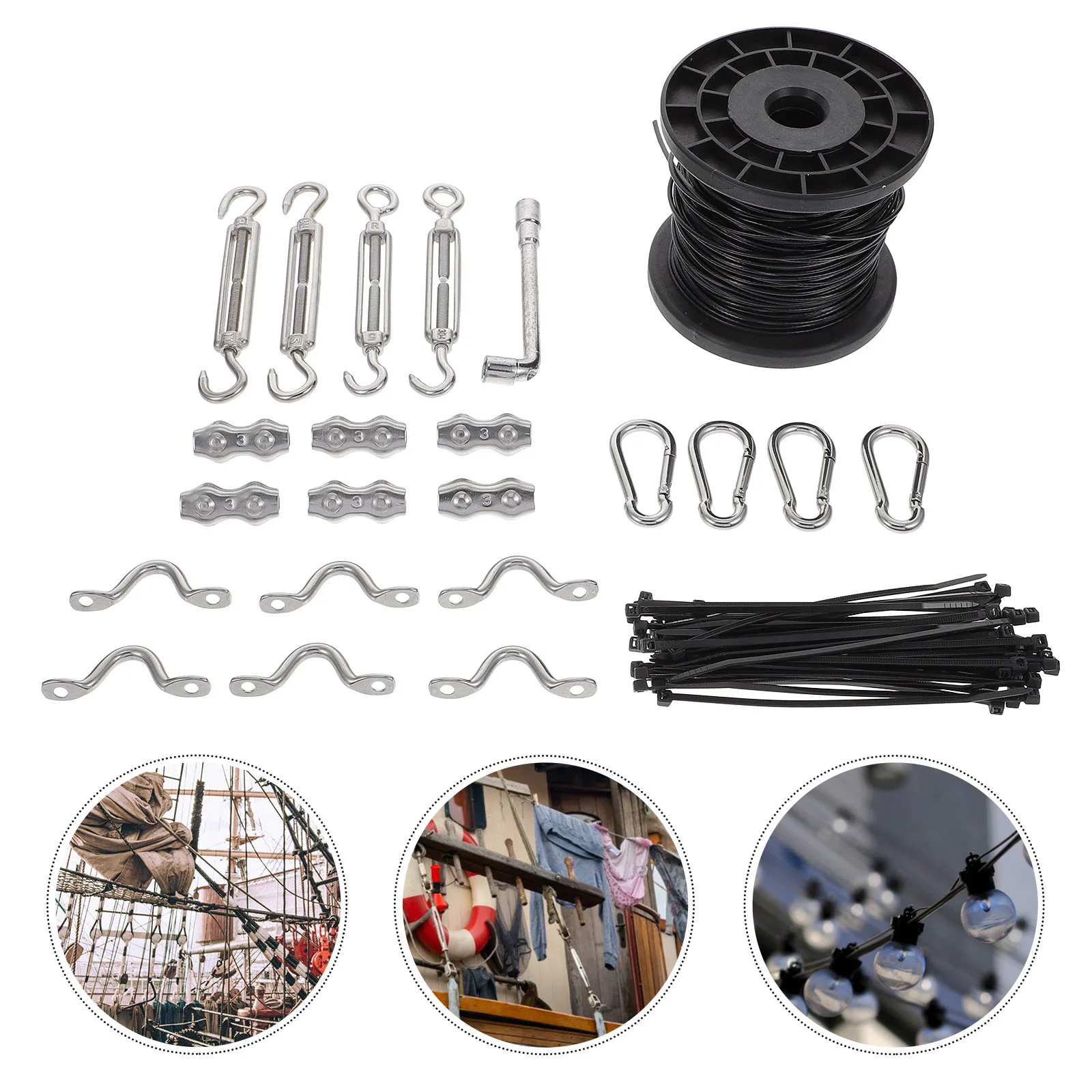 1 set Outdoor String Light Kit PVC Stainless Steel Wire Rope Lamp Install Supplies Hanging Parts Accessories Ceiling
1 set Outdoor String Light Kit PVC Stainless Steel Wire Rope Lamp Install Supplies Hanging Parts Accessories Ceiling