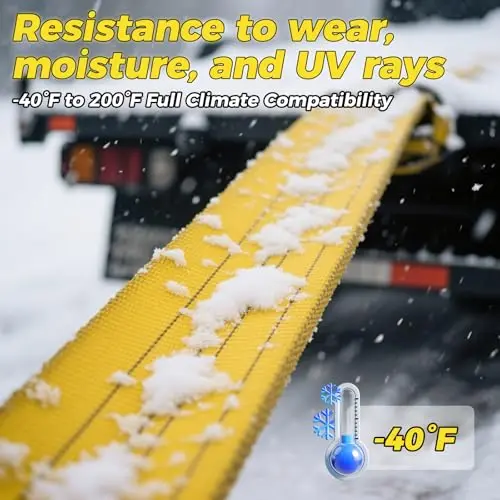 Commercial-Grade 30 Ft x 7.1 In Tow Strap, 90,000 Lb Break Strength, For Trucks SUV RV Tractor Bus Van, -40°F to 200°F Climate
Commercial-Grade 30 Ft x 7.1 In Tow Strap, 90,000 Lb Break Strength, For Trucks SUV RV Tractor Bus Van, -40°F to 200°F Climate