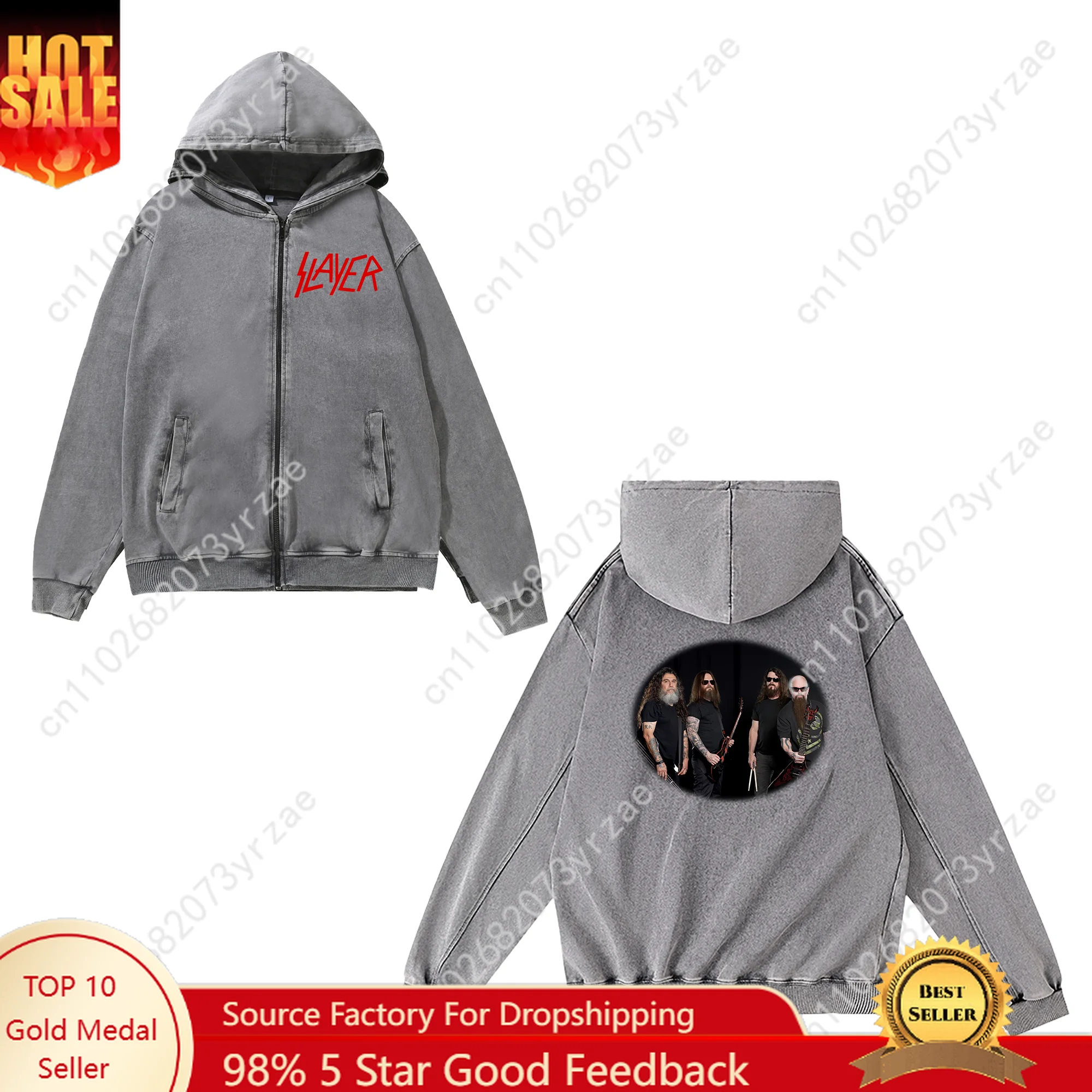 Slayer Zipper Sweatshirt Man Woman Teenager Retro Hoodies Vintage Pullover Sweat Shirt with Pocket Full Zip Custom Made Jacket 
Slayer Zipper Sweatshirt Man Woman Teenager Retro Hoodies Vintage Pullover Sweat Shirt with Pocket Full Zip Custom Made Jacket
