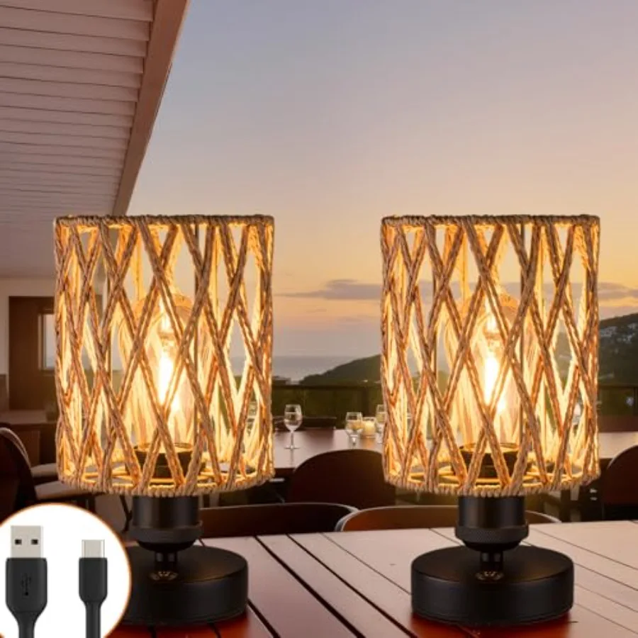 Cordl Outdoor Table Lamps, Small Rattan Boho, Rechargeable Battery Operated for Outdoor Patio, Home, Living Room, Bedroom, Beds
Cordl Outdoor Table Lamps, Small Rattan Boho, Rechargeable Battery Operated for Outdoor Patio, Home, Living Room, Bedroom, Beds