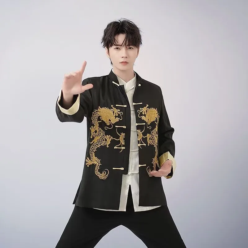 New Chinese Traditional Tang Clothes Men's Embroider Dragon Coat Retro Button Up Jacket Plus Size 3Xl Mandarin Collar Tops Shirt
New Chinese Traditional Tang Clothes Men's Embroider Dragon Coat Retro Button Up Jacket Plus Size 3Xl Mandarin Collar Tops Shirt