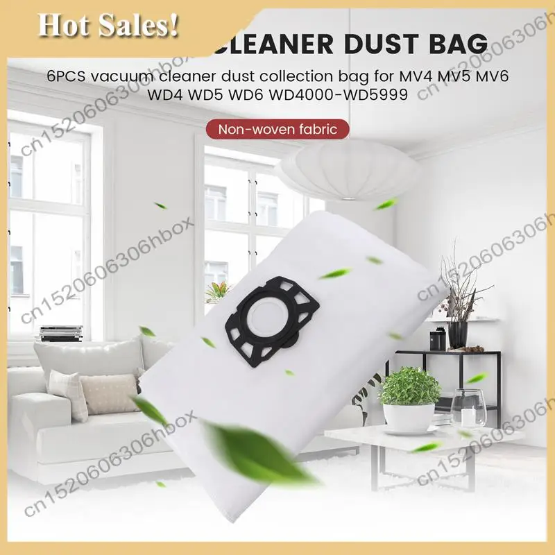 -HOPE 6PCS Vacuum Cleaner Dust Bags For Karcher MV4 MV5 MV6 WD4 WD5 WD6 WD4000-WD5999
-HOPE 6PCS Vacuum Cleaner Dust Bags For Karcher MV4 MV5 MV6 WD4 WD5 WD6 WD4000-WD5999