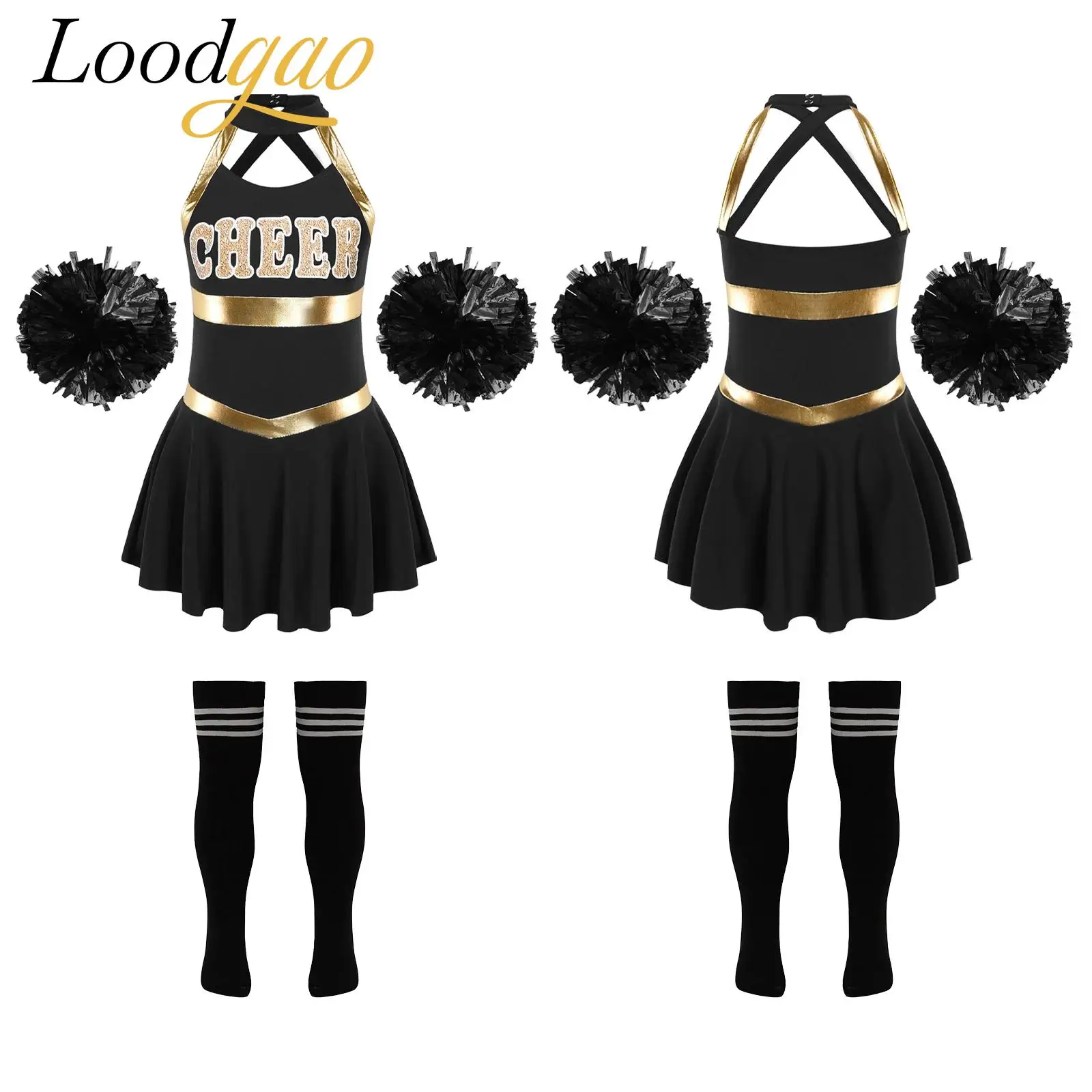 Girls Cheer Dance Dress with Flower Balls Socks Roleplay Cheerleading Outfits Cheerlead Team Cosplay Costumes Clothes Sets
Girls Cheer Dance Dress with Flower Balls Socks Roleplay Cheerleading Outfits Cheerlead Team Cosplay Costumes Clothes Sets