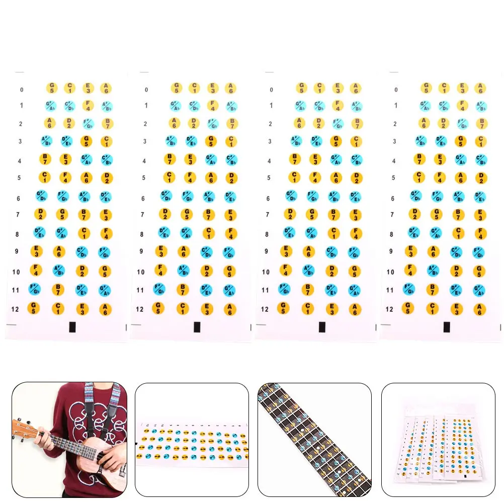 4Sheets UkuleleScaleStickers FretboardNotes GuitarAccessories ClearPrinted Introductory BeginnerPractice
4Sheets UkuleleScaleStickers FretboardNotes GuitarAccessories ClearPrinted Introductory BeginnerPractice