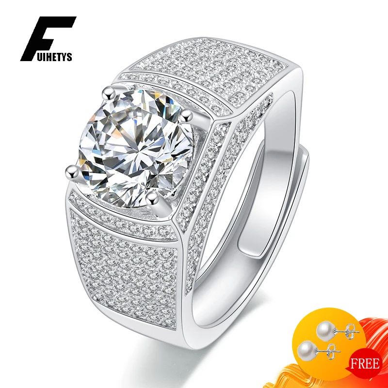 Trendy Men Ring 925 Silver Jewelry Accessories Inlaid Cubic Zirconia Gemstones Open Finger Rings for Male Wedding Promise Party
Trendy Men Ring 925 Silver Jewelry Accessories Inlaid Cubic Zirconia Gemstones Open Finger Rings for Male Wedding Promise Party
