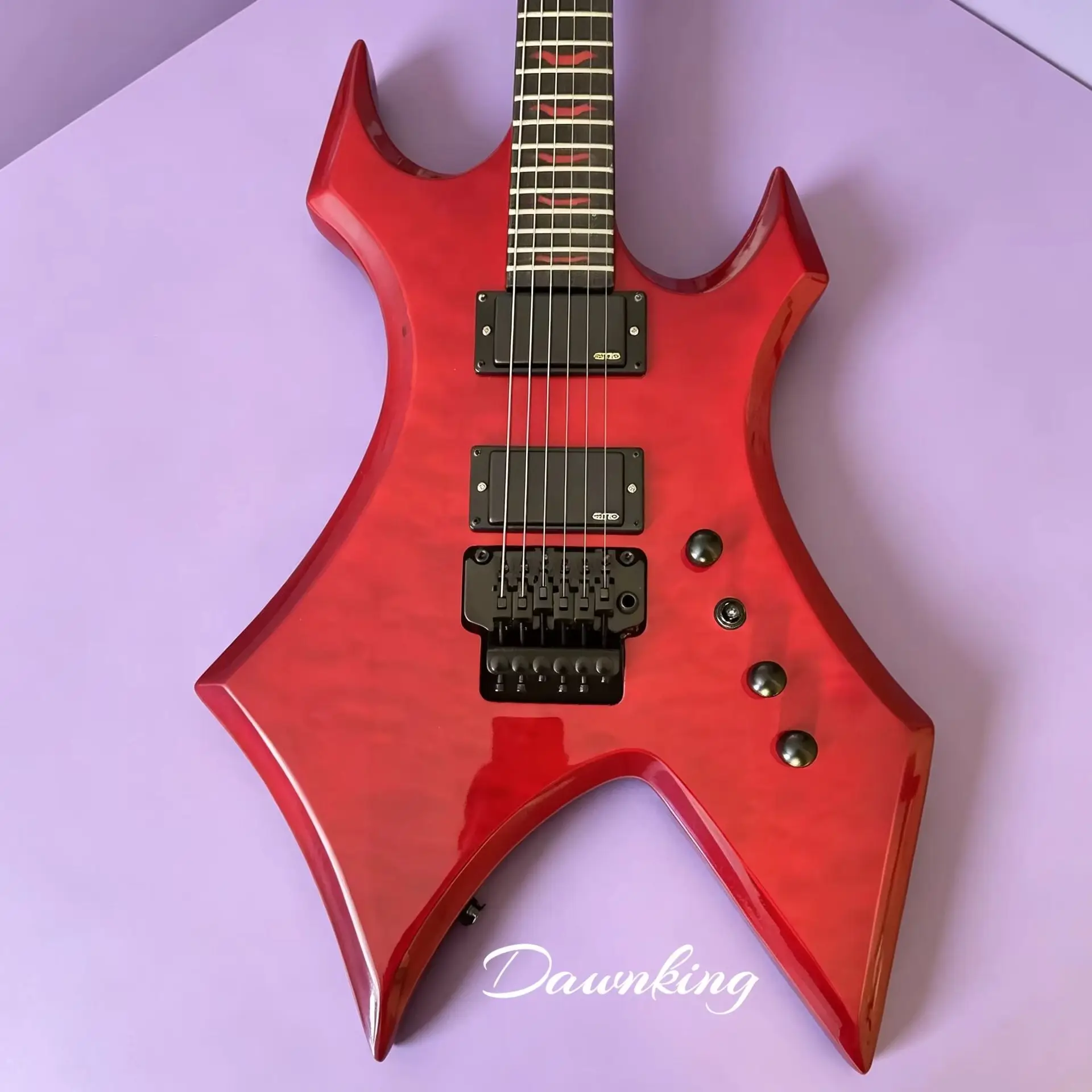 US warehouse Red Quilted Maple Electric Guitar EMG Pickups Mahogany Body Double Lock Tremolo Heavy Metal Guitar Free Shipping
US warehouse Red Quilted Maple Electric Guitar EMG Pickups Mahogany Body Double Lock Tremolo Heavy Metal Guitar Free Shipping