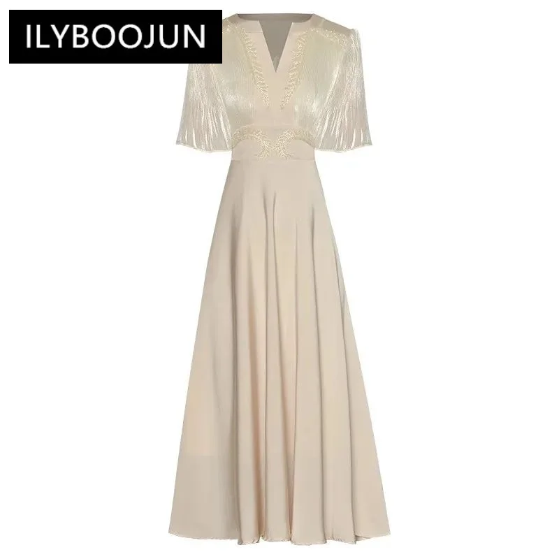 ILYBOOJUN Fashion dress Summer Women's Dress Ruched Flare Sleeve Beading V-neck Elegant S-XXL Midi Dresses
ILYBOOJUN Fashion dress Summer Women's Dress Ruched Flare Sleeve Beading V-neck Elegant S-XXL Midi Dresses