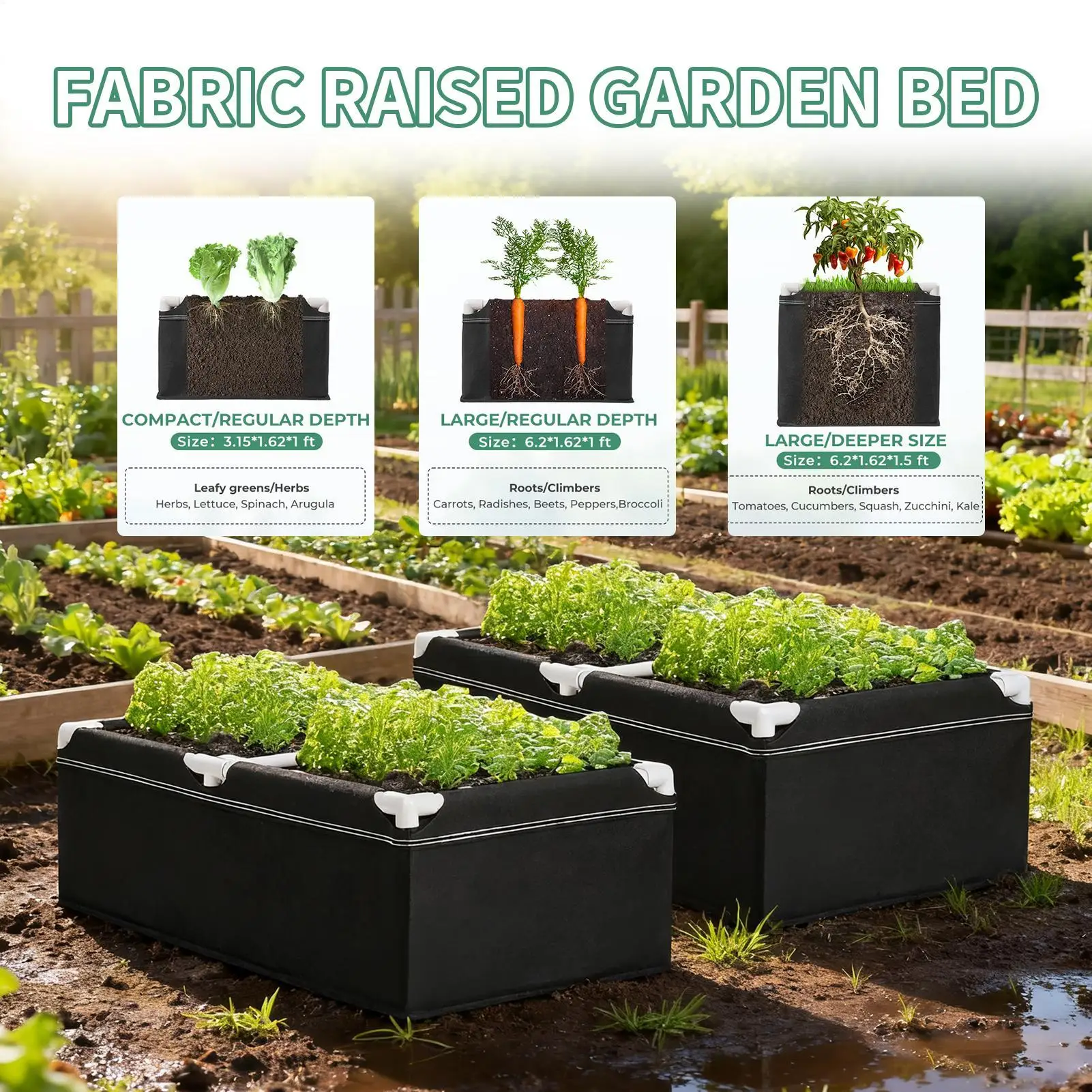 Fabric Raised Bed Rectangular Vegetable Growing Nursery Pot Raised Garden Bed With Frame For Vegetable Strawberries Potatoes
Fabric Raised Bed Rectangular Vegetable Growing Nursery Pot Raised Garden Bed With Frame For Vegetable Strawberries Potatoes