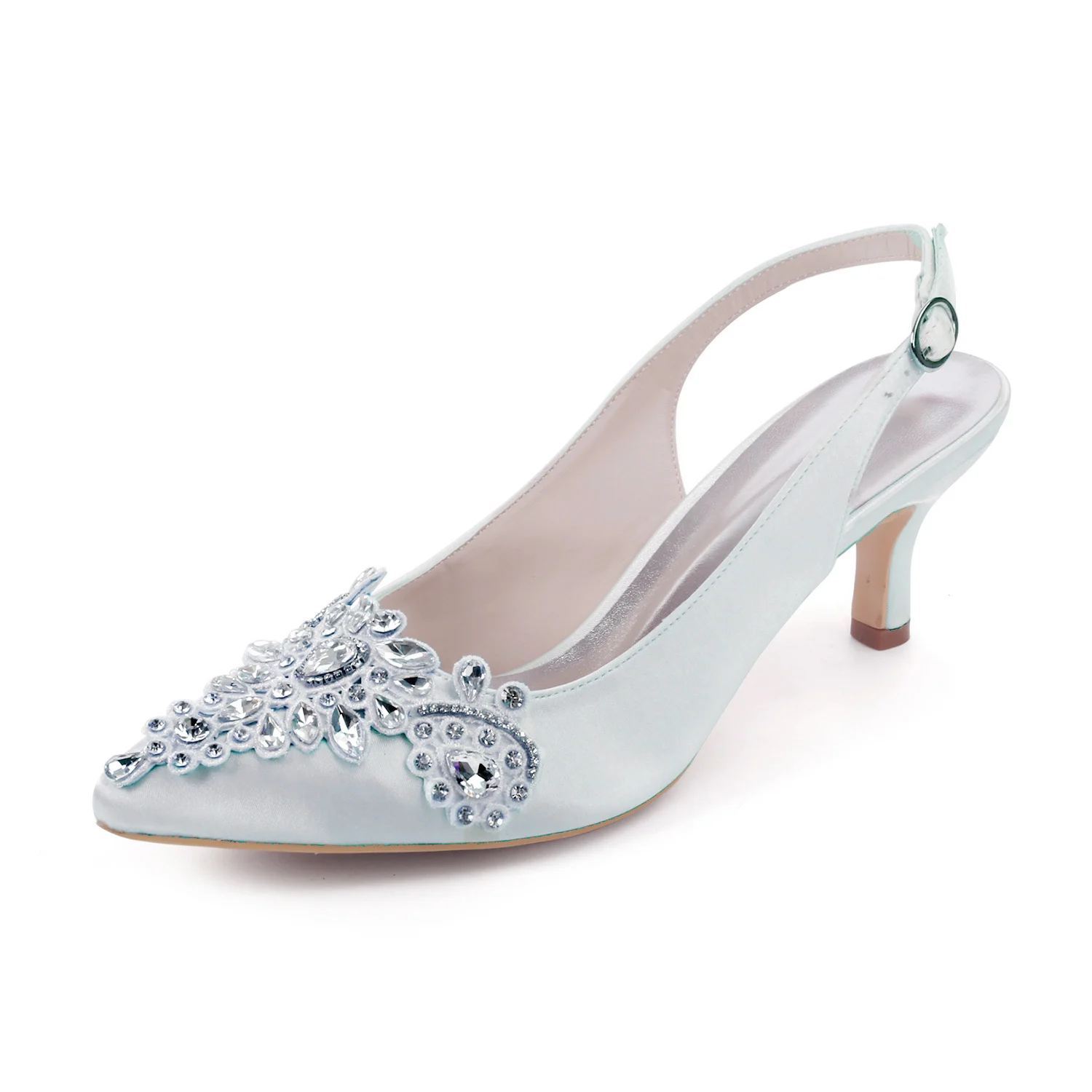 Only 1 pair SIZE 41 silver grey satin dress shoes small heels pointed toe bridal pumps wedding party slingback lace crystals
Only 1 pair SIZE 41 silver grey satin dress shoes small heels pointed toe bridal pumps wedding party slingback lace crystals