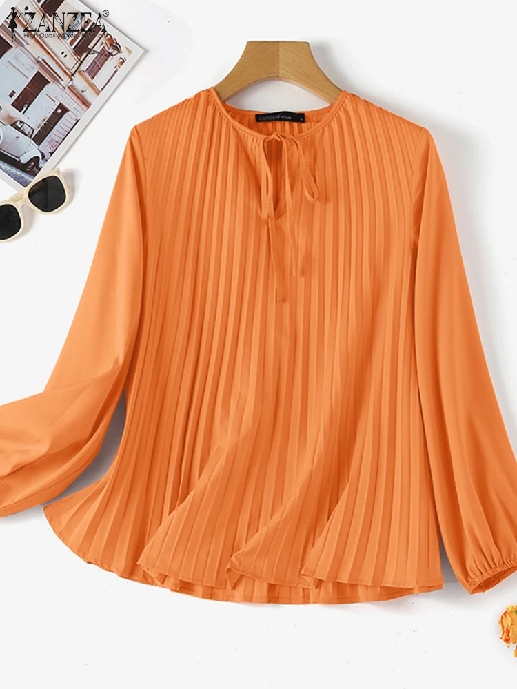 ZANZEA 2025 Fashion Women Long Lantern Sleeve Blouse Bow Tie Neck Hollow Out Top Solid Pleat Blusas Loose Fashion Shirt Oversize
ZANZEA 2025 Fashion Women Long Lantern Sleeve Blouse Bow Tie Neck Hollow Out Top Solid Pleat Blusas Loose Fashion Shirt Oversize