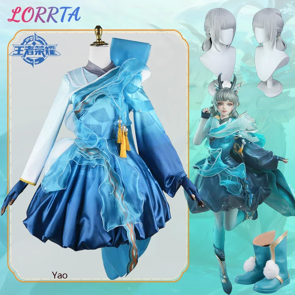 Honor of Kings King of Glory Skin Yao Cosplay Costume Blue Dress Shoes Wig Headwear Halloween Game Skin Role Play Outfits Girls
Honor of Kings King of Glory Skin Yao Cosplay Costume Blue Dress Shoes Wig Headwear Halloween Game Skin Role Play Outfits Girls