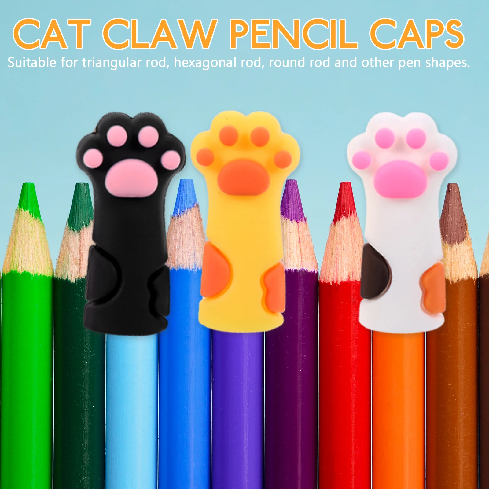 6Pcs Flexible Cat Paw Pencil Caps Silicone Pencil Shields Lovely Pencil Extenders School Stationery
6Pcs Flexible Cat Paw Pencil Caps Silicone Pencil Shields Lovely Pencil Extenders School Stationery