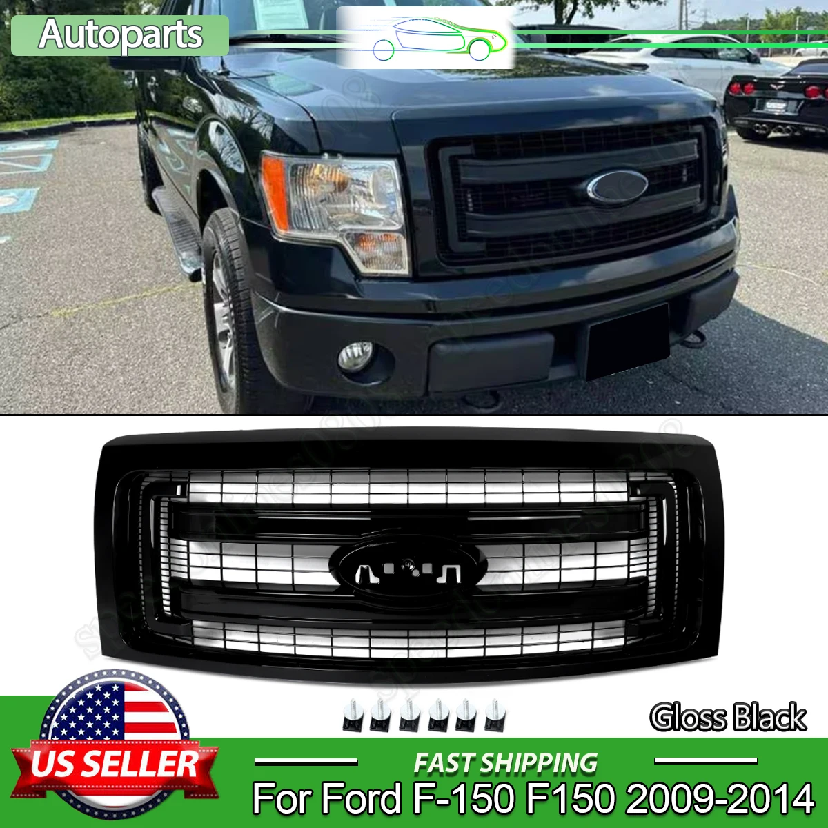 Glossy Black Front Bumper Upper Grille For Ford F-150 2009-2014 Air Inlet Mesh Grille Radiator Grills Front Hood Mesh Grille
Glossy Black Front Bumper Upper Grille For Ford F-150 2009-2014 Air Inlet Mesh Grille Radiator Grills Front Hood Mesh Grille